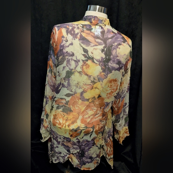 Coldwater Creek Floral Mesh Jacket- XL - Picture 6 of 6